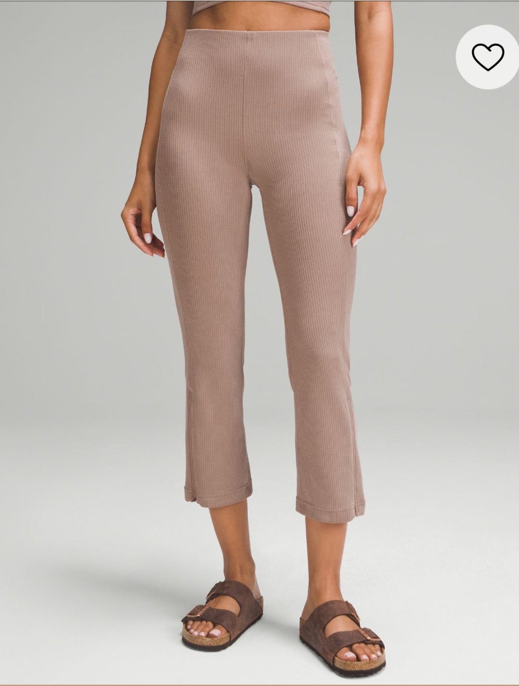 Ribbed Softstreme Zip-Leg High-Rise Cropped Pant 25"