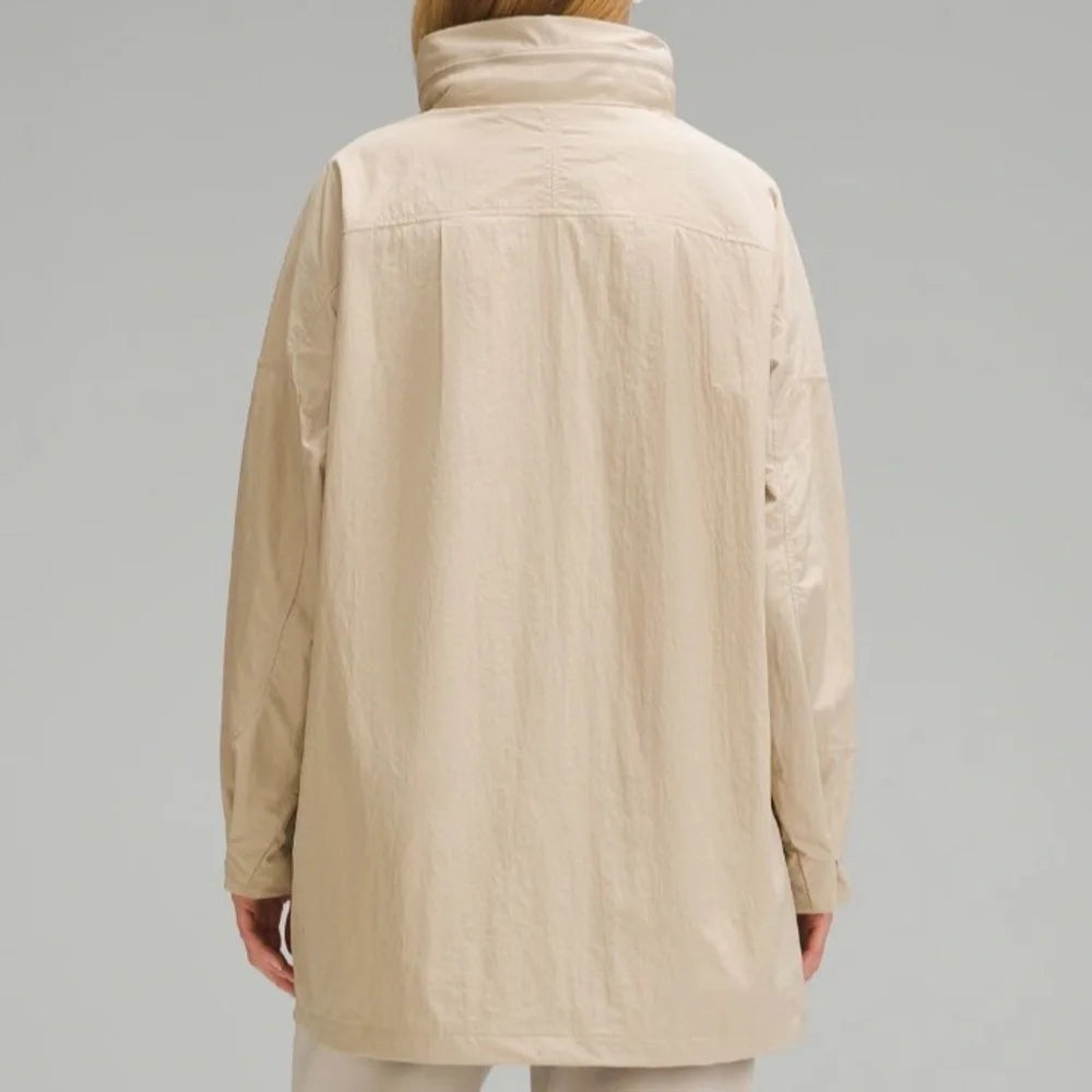 Hooded Mid-Length Utility Jacket.