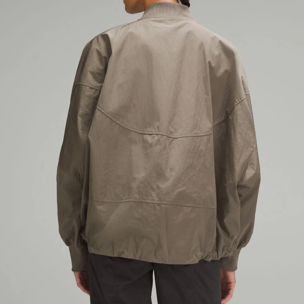 Lightweight Hem-Cinch Bomber Jacket.
