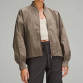 Lightweight Hem-Cinch Bomber Jacket.