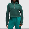 Scuba Oversized Half-Zip Hoodie Green Women's Hoodie