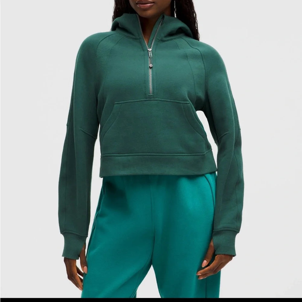 Scuba Oversized Half-Zip Hoodie Green Women's Hoodie
