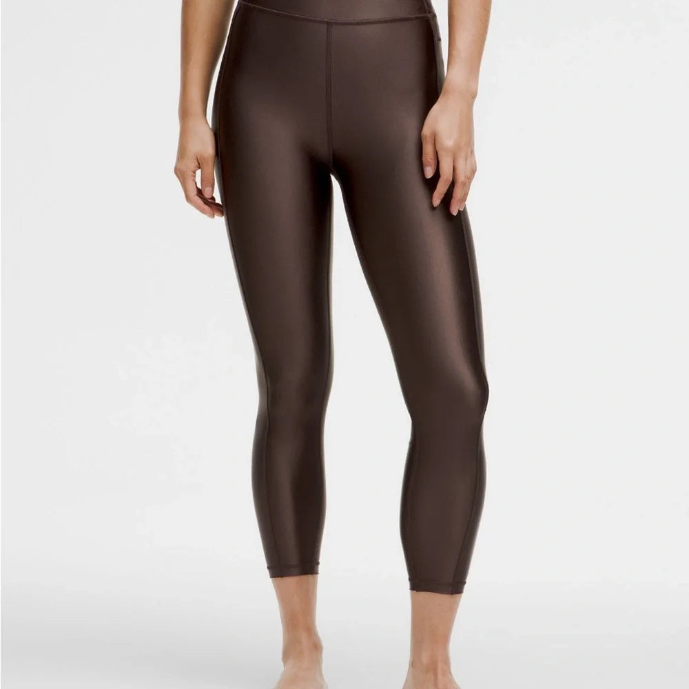 Satin Shine High-Rise Tight 25" Women's Brown High-Waisted Legging