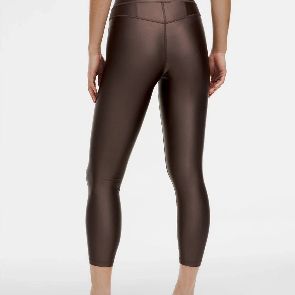Satin Shine High-Rise Tight 25" Women's Brown High-Waisted Legging