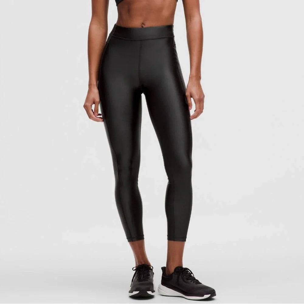 Satin Shine High-Rise Tight 25" Black Women's High-Waisted