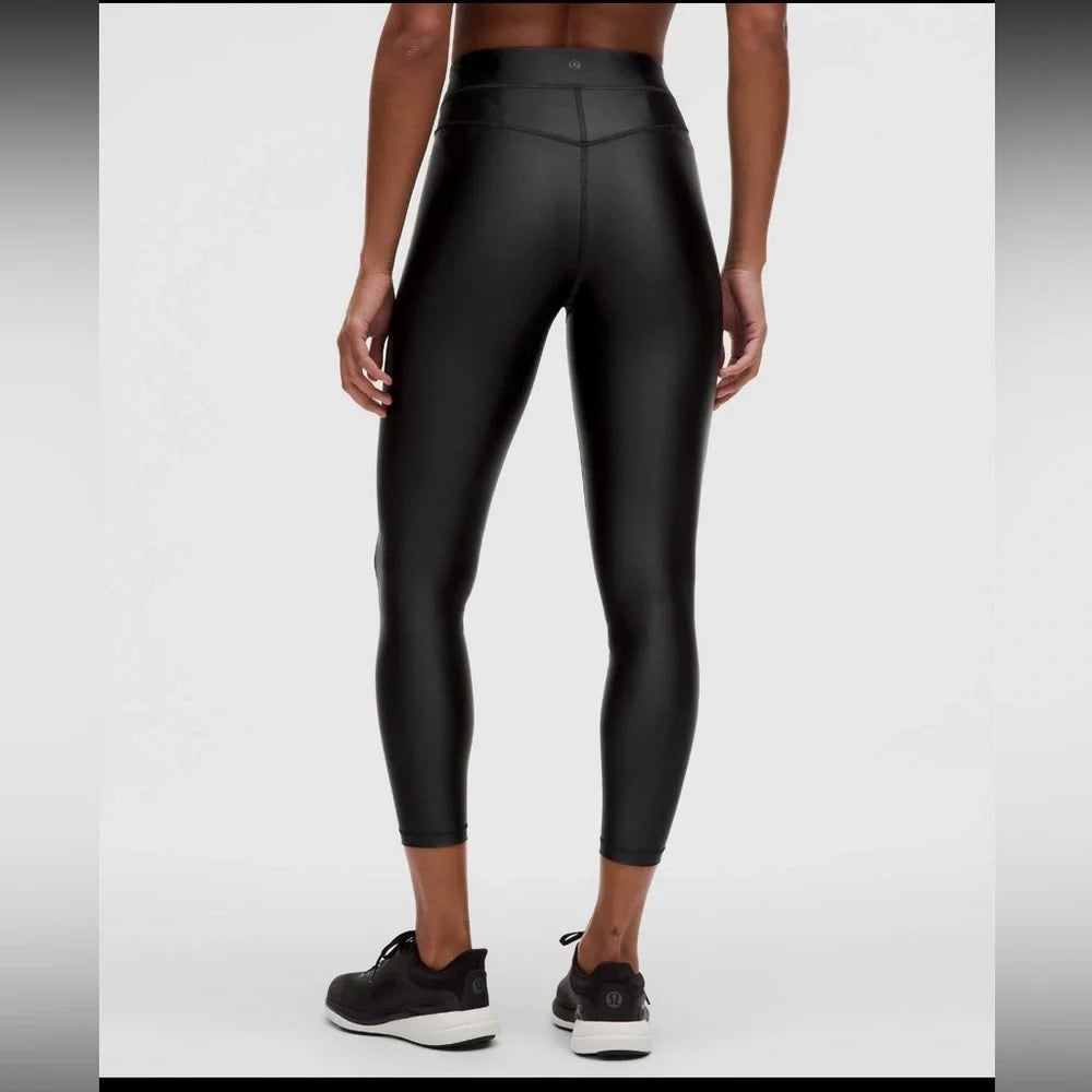 Satin Shine High-Rise Tight 25" Black Women's High-Waisted