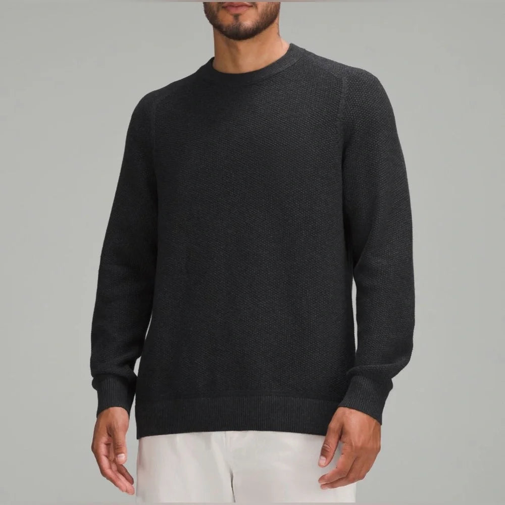 Textured Knit Crewneck Sweater MEN