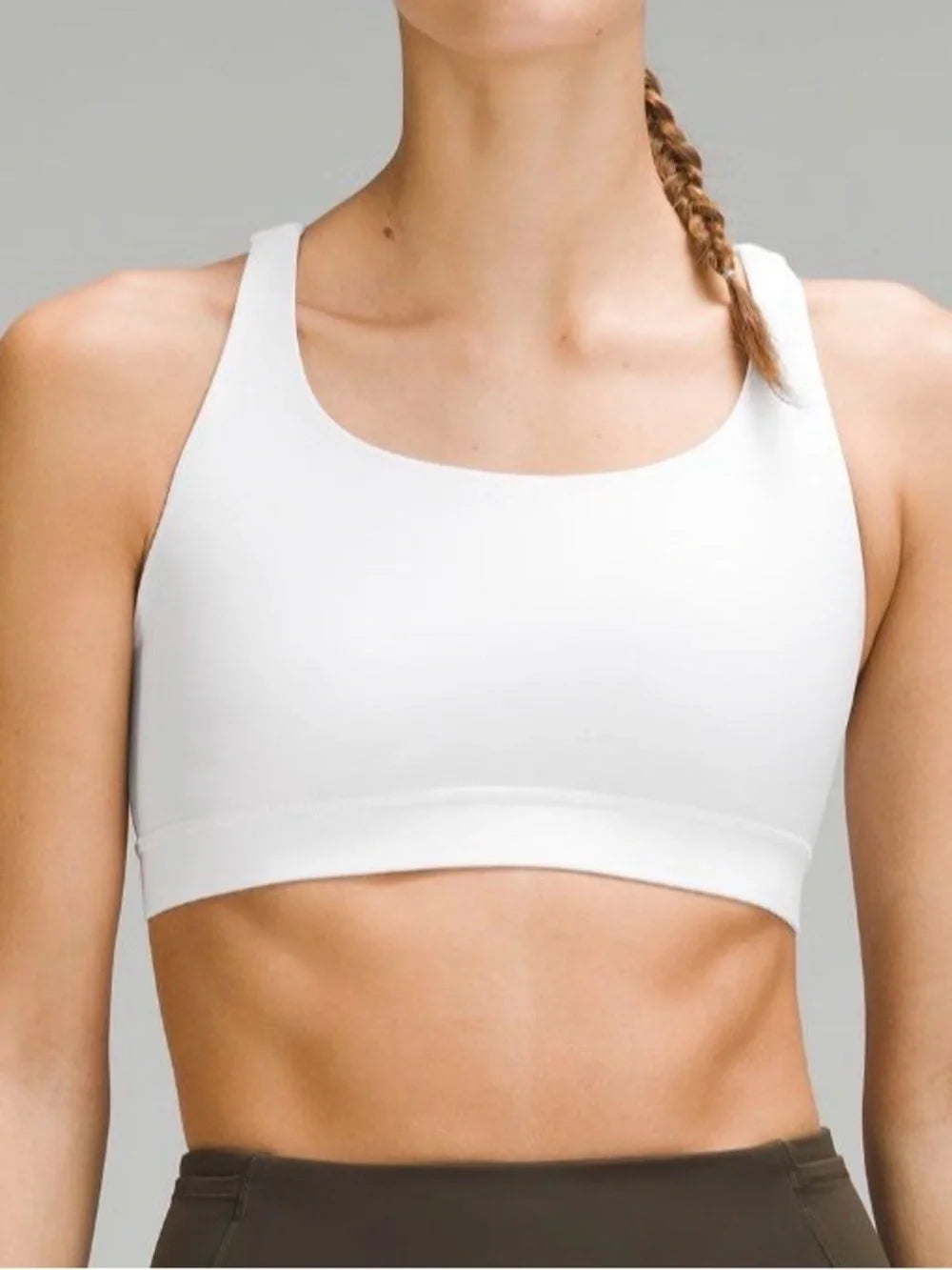 athletica White Scoop Neck Sports Bra top