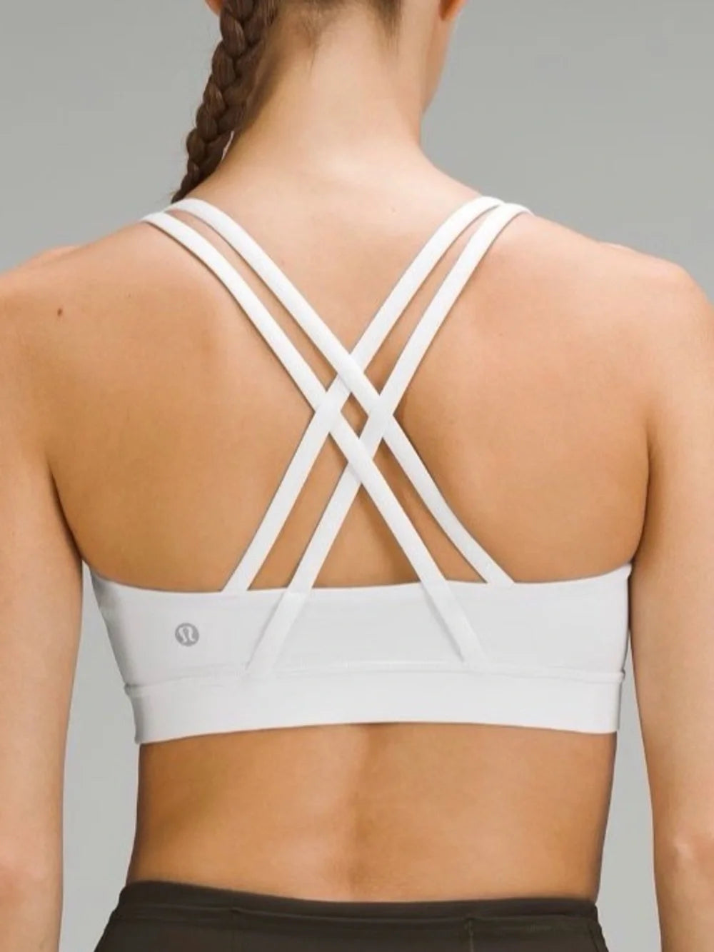 athletica White Scoop Neck Sports Bra top