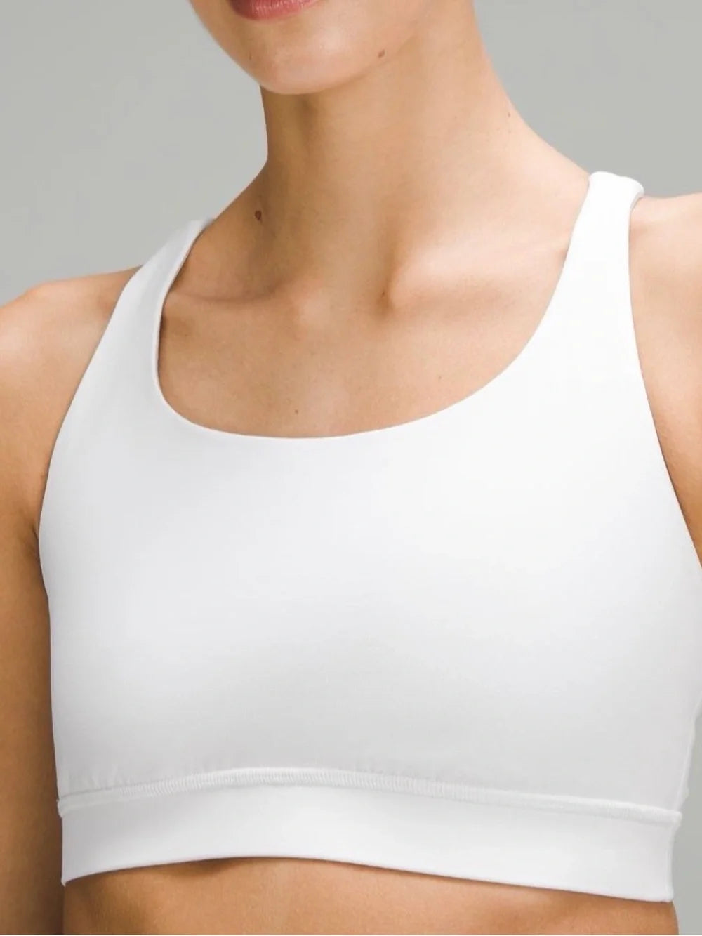 athletica White Scoop Neck Sports Bra top